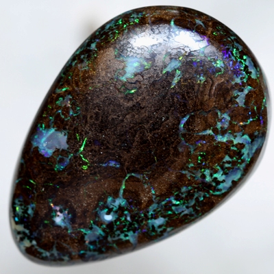 SOLID BOULDER OPAL HUGE 57ct Sparkling orange, green and blue amongst patterned boulder opal SEE VIDEO